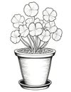 Clover Plant in a Pot Coloring Sheet: Nurture Nature at Home